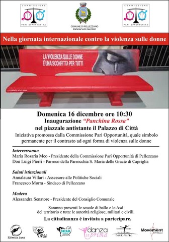 Inaugurazione “panchina rossa”