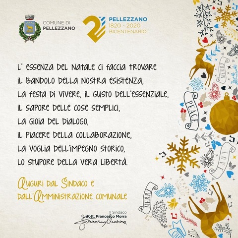 Gli auguri del Sindaco e dell’Amministrazione Comunale