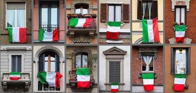 Tricolore e messaggi di ringraziamento, l’iniziativa 