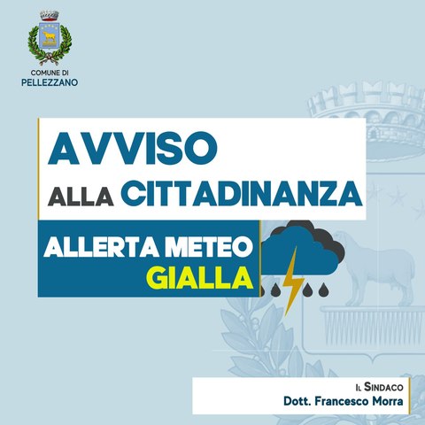Allerta meteo gialla dalle 12