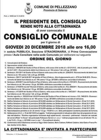 Convocazione Consiglio Comunale